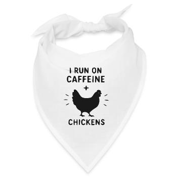 Kaffeehuhn Motiv: Koffein Power - Bandana Dreieckstuch - Weiß - Vorne