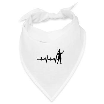 Badminton Badmintonspieler Heartbeat - Bandana Dreieckstuch - Weiß - Vorne