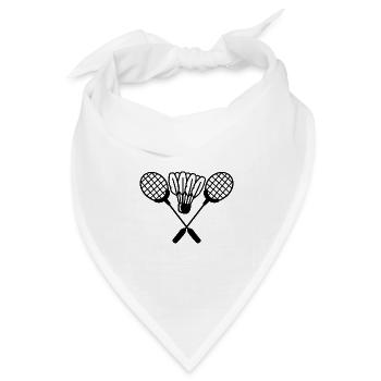 Badminton Schläger Federball - Bandana Dreieckstuch - Weiß - Vorne
