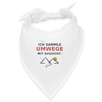 Ich sammle Umwege mit Aussicht – Wanderspruch - Bandana Dreieckstuch - Weiß - Vorne