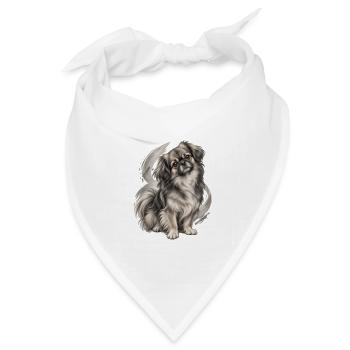 Tibetischer Spaniel - Bandana Dreieckstuch - Weiß - Vorne