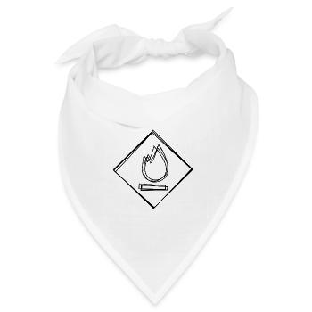 Gefahrensymbol Flamme handgezeichnet - Bandana Dreieckstuch - Weiß - Vorne
