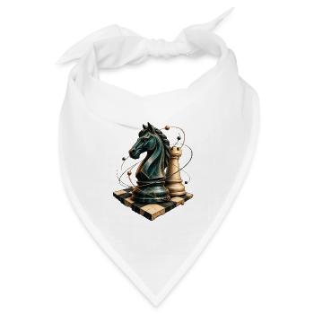 Schach Springer und Turm - Bandana Dreieckstuch - Weiß - Vorne