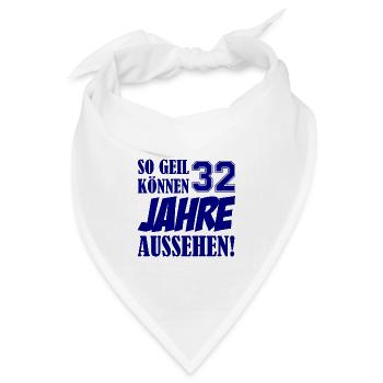 32 Jahre So Geil Design - Bandana Dreieckstuch - Weiß - Vorne