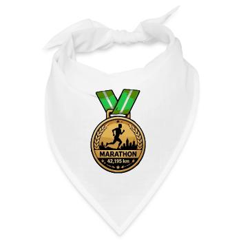 Marathonmedaille Stadtlauf 42km - Bandana Dreieckstuch - Weiß - Vorne