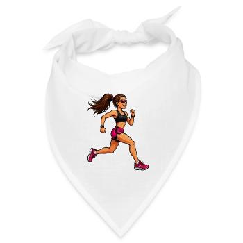 Powerfrau Lauf-Illustration - Bandana Dreieckstuch - Weiß - Vorne