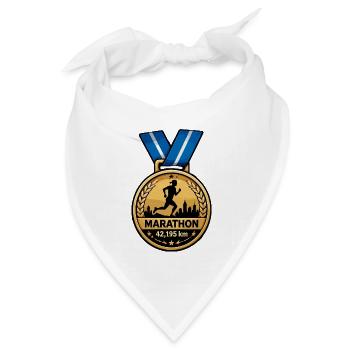 Marathon Medaillon Lauf-Sieg Design - Bandana Dreieckstuch - Weiß - Vorne