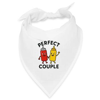 Perfect Couple Ketchup Mustard Cartoon Design - Bandana Dreieckstuch - Weiß - Vorne