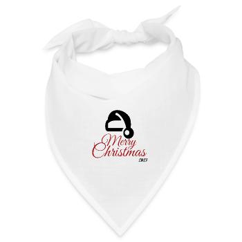 Frohe – Weihnachten – 2027 – - Bandana Dreieckstuch - Weiß - Vorne
