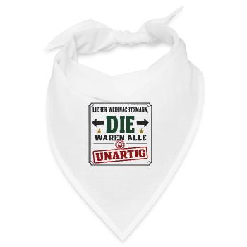 Lieber Weihnachtsmann – Winter Spaß - Bandana Dreieckstuch - Weiß - Vorne
