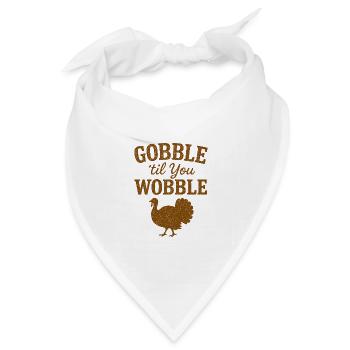 Schluck, bis du wackelst, lustiger Thanksgiving-Truthahn - Bandana Dreieckstuch - Weiß - Vorne