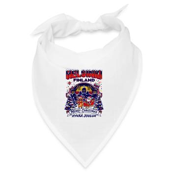 Helsinki Finland Merry Christmas Hyvää Joulua - Bandana Dreieckstuch - Weiß - Vorne