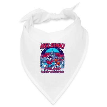 Helsinki Finland Merry Christmas Retro Holidays - Bandana Dreieckstuch - Weiß - Vorne