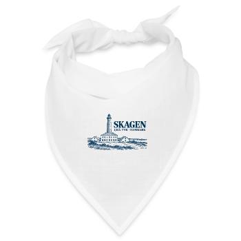 Skagen Grå Fyr – Leuchtturm und Wärterhaus - Bandana Dreieckstuch - Weiß - Vorne