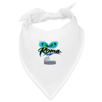 Blaue Augen auf dem Kolosseum von Rom - Bandana Dreieckstuch - Weiß - Vorne