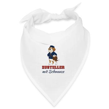 Zusteller mit Schnauze – Beagle Postbote - Bandana Dreieckstuch - Weiß - Vorne
