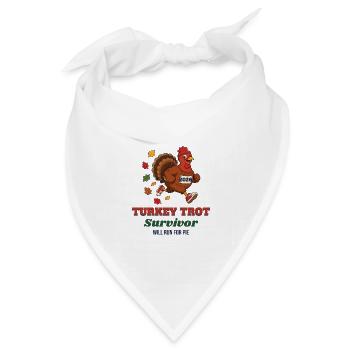 Turkey Trot Survivor – Thanksgiving Lauf-Truthahn - Bandana Dreieckstuch - Weiß - Vorne