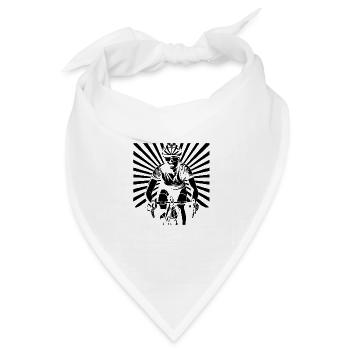 Radfahrerin - Bandana Dreieckstuch - Weiß - Vorne