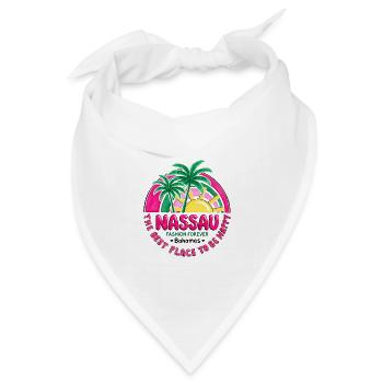 Nassau Palm Sonnenuntergangsmode für immer - Bandana Dreieckstuch - Weiß - Vorne