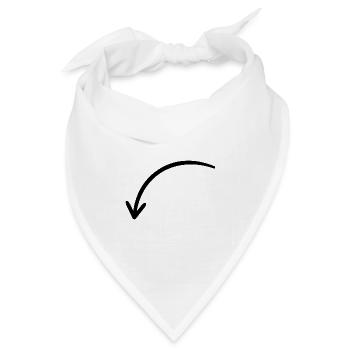 Bogenpfeil nach links unten - handgezeichnet - Bandana Dreieckstuch - Weiß - Vorne