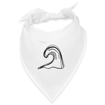 Brandungswelle handgezeichnet - Bandana Dreieckstuch - Weiß - Vorne