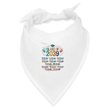 Abschlussjahrgang 2039 Regenbogen - Bandana Dreieckstuch - Weiß - Vorne