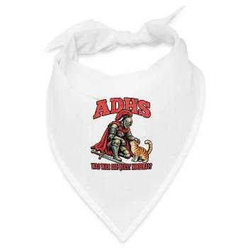 Was war die Quest nochmal? ADHS Witz - Bandana Dreieckstuch - Weiß - Vorne