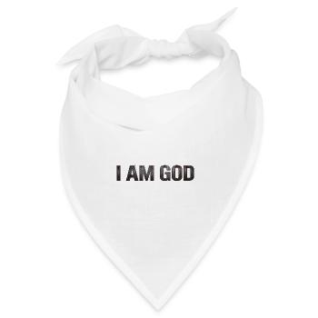 I AM GOD – Rustikale Metalltypografie - Bandana Dreieckstuch - Weiß - Vorne