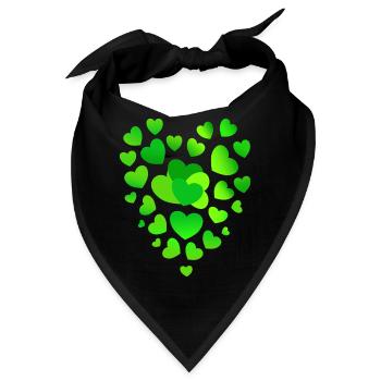 grüne Herzen grünes Herz - Bandana - Schwarz - Vorne