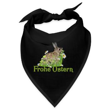 Frohe Ostern - Bandana - Schwarz - Vorne