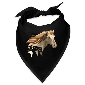 Pferd geometrisch low poly - Bandana - Schwarz - Vorne