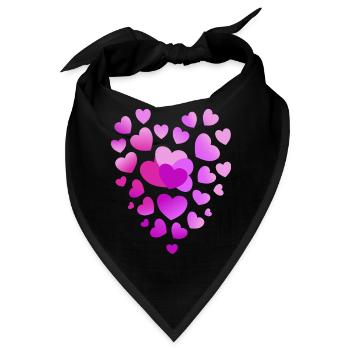 rosa Herzen pinkes Herz - Bandana - Schwarz - Vorne