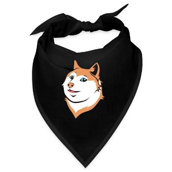 Akita Inu Japanischer Hunderasse Köter Hundekopf - Bandana - Schwarz - Vorne