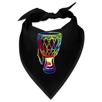 Vibrierende Djembe Handtrommel - Bandana - Schwarz - Vorne