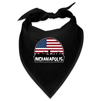 Indianapolis Indiana USA Flagge Skyline Silhouette T - Bandana - Schwarz - Vorne