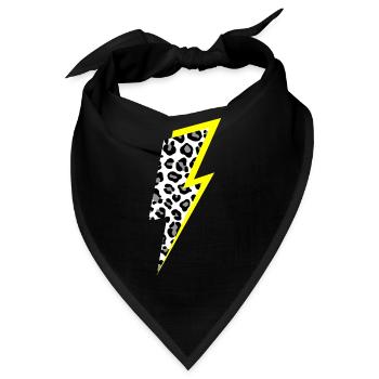 Blitz Leoparden Muster mit Neon-Gelben Schatten - Bandana - Schwarz - Vorne