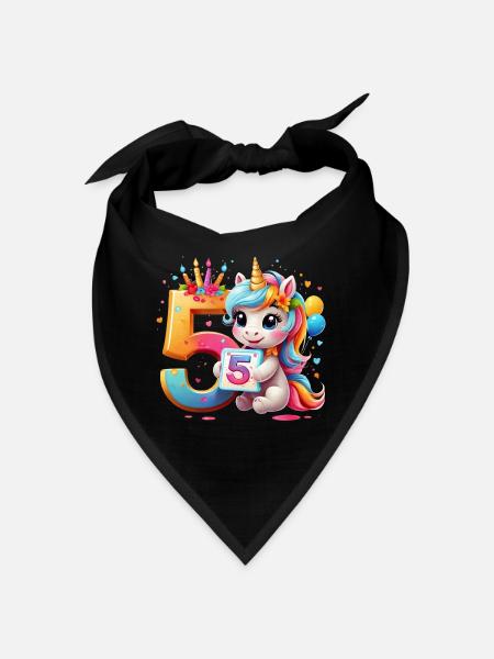 NUMMER 5 JAHRE EINHORN 5. GEBURTSTAG - Bandana - Schwarz