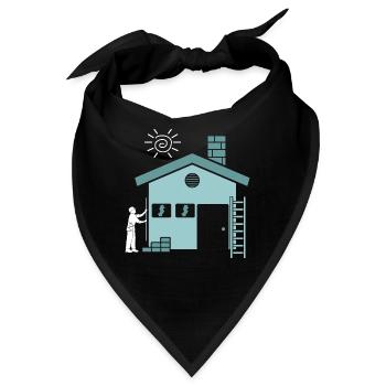 Hausbauer Häuslebauer Haus Bauen - Bandana - Schwarz - Vorne