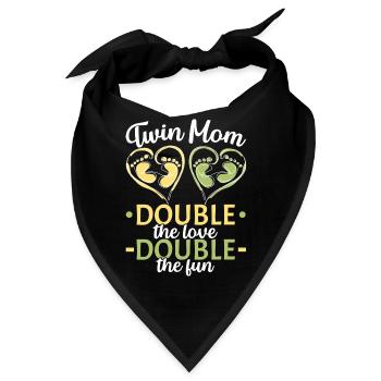 Twin Mom Double Love Double The Fun Pregnant Two B - Bandana - Schwarz - Vorne