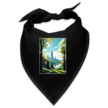 Central Park New York State Vintage-Reiseposter - Bandana - Schwarz - Vorne