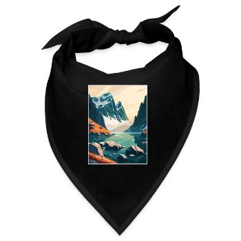 Bodo Norwegen Norwegischer Vestfjord Reiseposter - Bandana - Schwarz - Vorne