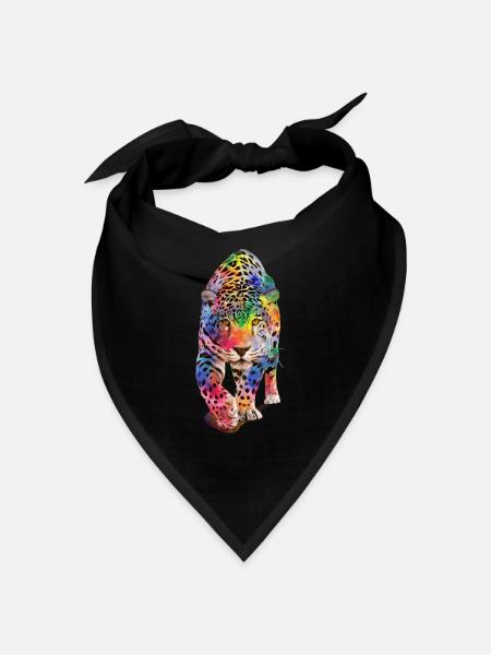 Léopard multicolore - Bandana - noir