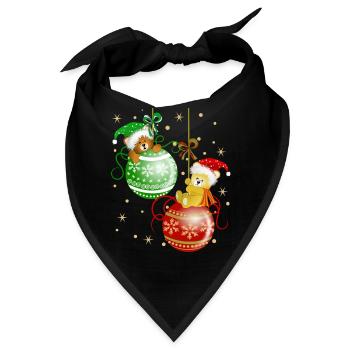 Bärchen auf Weihnachtskugeln Bär Weihnachtsdeko - Bandana - Schwarz - Vorne