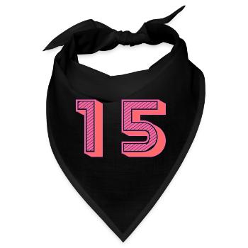 15. 15 JAHRE. 15. JAHRESTAG. 15-JÄHRIGES JUBILÄUM. - Bandana - Schwarz - Vorne
