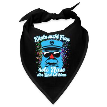Fastnacht - Fasching - Karneval - Kapitän - Spruch - Bandana - Schwarz - Vorne