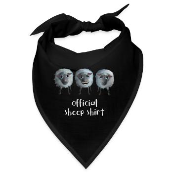 Official Sheep Shirt - Drei lustige Schafe - Bandana - Schwarz - Vorne