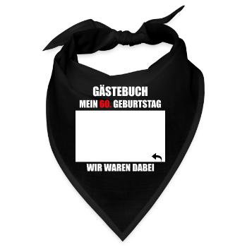 Unterschriften zum 60. Geburtstag - Gästebuch - Bandana - Schwarz - Vorne