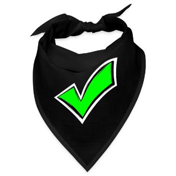 Häkchen hacken Farbig gesehen - Bandana - Schwarz - Vorne