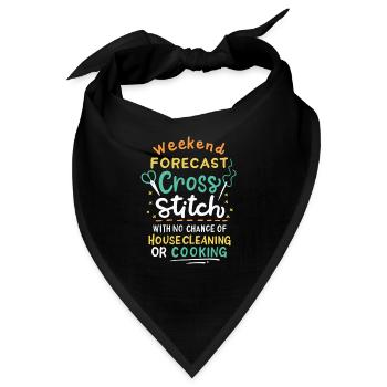 Cross Stich Handarbeiten - Bandana - Schwarz - Vorne
