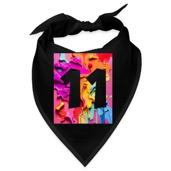 NR. 11 NUMMER 11 BUNT 11. GEBURTSTAG - Bandana - Schwarz - Vorne